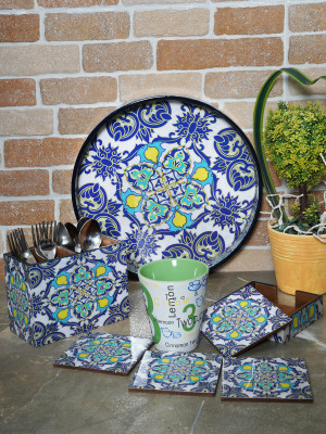 

RANGRAGE Handcrafted Persian Delight Dining Combo Bowl Tray Serving Set(Pack of 6)