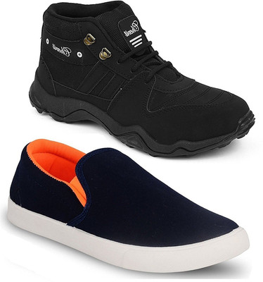 

Chevit Men's Combo Pack of 2 Casual Sneakers (Sports and Running Shoes) Casuals For Men(Multicolor, Black and blue