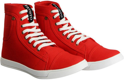 

FAUSTO Trendy Slip On Sneakers For Men(Red