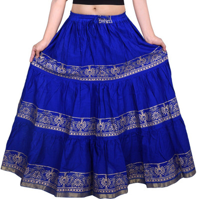 Archiecs Creation Self Design Women Straight Blue Skirt