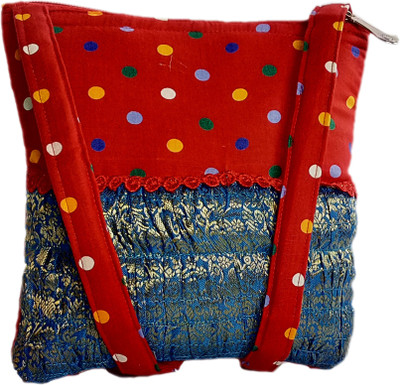 

auk Girls Casual Red Cotton, Brocade Sling Bag