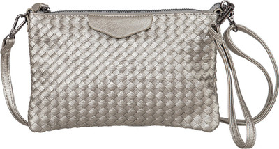 

peaubella Women Casual Silver Leatherette Sling Bag