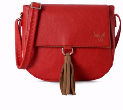 

Baggit Women Casual Red Leatherette Sling Bag
