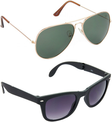 

Hrinkar Aviator Sunglasses(Green, Grey