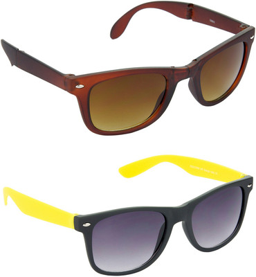Hrinkar Wayfarer Sunglasses(Brown, Grey)