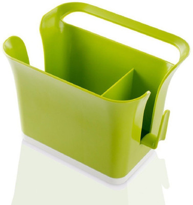 

ShopAis Kitchen Sink Drainer Cutlery Sponge Brush Holder Organiser Plastic Toothbrush Holder(Green)