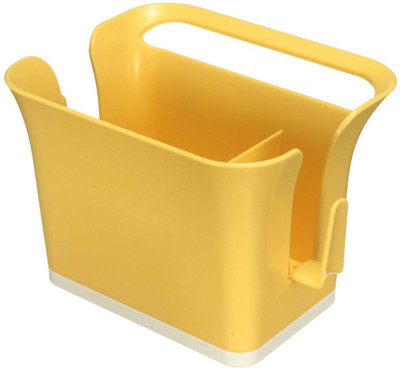 

ShopAis Kitchen Sink Drainer Cutlery Sponge Brush Holder Organiser Plastic Toothbrush Holder(Yellow)