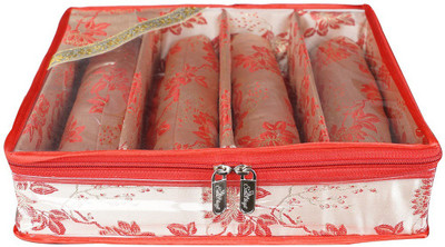 

SuiDhaga Jama Red Zippered Designer Bangle Box Organiser 4 Rods Vanity Box(Red)