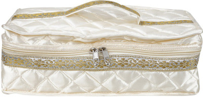 

SuiDhaga Stin Cream Jewellery Kit Organiger With 8 Removable insider Pocket Pouches Vanity Box(Cream)