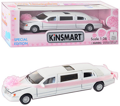 

Kinsmart 1999 Lincoln Town Stretch Love Limousine Diecast Car(White)