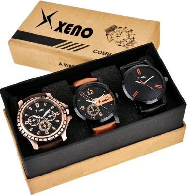 Xeno 601-603-78x New Look Fashion Stylish Chronograph Pattern Titanium Triple Combo Pack Of 3 for men Watch  - For Boys   Watches  (Xeno)