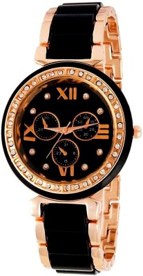 Alfaliz no Golden Black Color Watch  - For Girls   Watches  (Alfaliz)