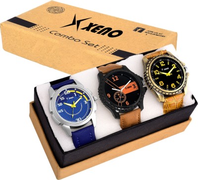 Xeno Latest Fashionable Gold Black Blue Combo Designer Watch Unique Fashionable Swiss Design Boys Watch  - For Men   Watches  (Xeno)
