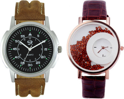 View Shivam Retail Fency Look Branded Collection Couple New Desginer Leather Strap With Best Offer SR-01_MX03 Watch  - For Couple Wrist Watches Price Online(Shivam Retail)