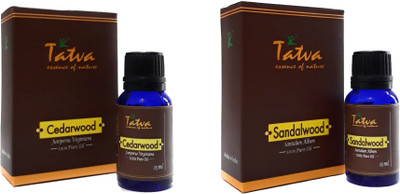 

Tatva 100% Pure Essential Oil- COMBO (Cedarwood 15ml & Sandalwood 15ml), by VZIPPY(30 ml)