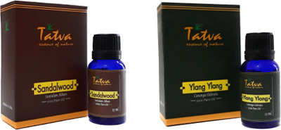

Tatva 100% Pure Essential Oil- COMBO (Sandalwood 15ml & Ylang Ylang 15ml), by VZIPPY(30 ml)