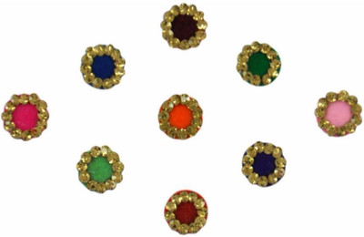

Instabuyz small forehead Multicolor Bindis(Round FANCY BINDI)
