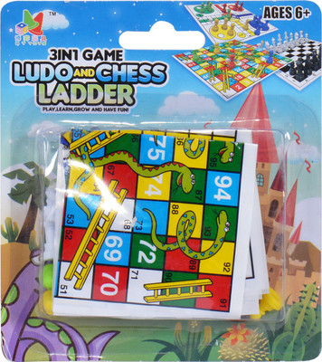 SN toy zone 3 in 1 games snake and ladder,ludo and chess Board Game