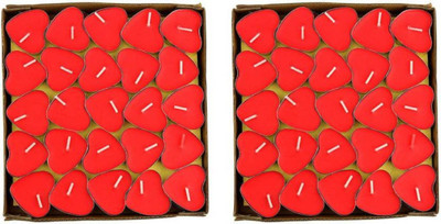 

Sayee Red heart Shape Candle Candle(Red, Pack of 50)