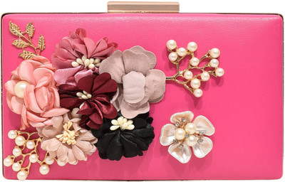 

Jewellerkaka Casual Pink, Red, Black, White, Gold Clutch, Black;gold;pink;red;white