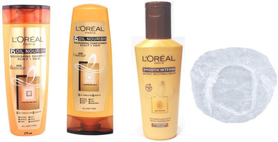 

L'Oreal Paris Imported 6 Oil Nourishing Shampoo 175ml+Conditioner 175ml+Serum 40ml+Shower Cap(Set of 4)