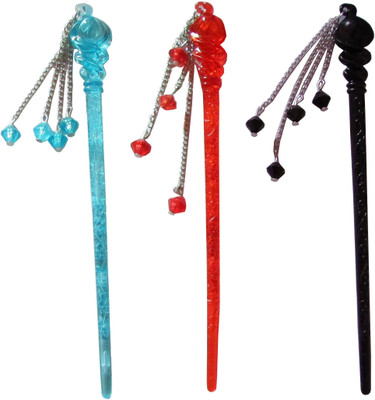 

Pankh combo of juda sticks Bun Stick(Multicolor)