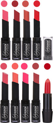 

Lady Fashion 9 Colors Creamy Matte Rythm Lipsticks Set for Daily Use 024(Baby Pink, Redish Maroon Nude, Orange Mauve, Peach Magenta, Mauve)