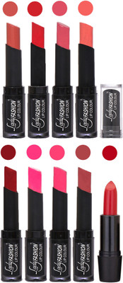 

Lady Fashion 9 Colors Creamy Matte Rythm Lipsticks Set for Daily Use 038(Nude, Orange Mauve, Peach Red, Dark Pink Magenta, Mauve)