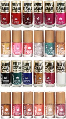 

Aroma Care Velvet Matte and Glitter Nail Paint Combo Set 07 Multicolor(Pack of 12)