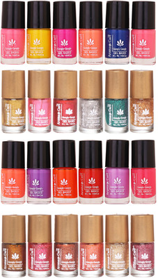 

Aroma Care Insta Dri Shiny and Glitter Effect Nail Polish Lacquer Set 04 Multicolor(Pack of 24)