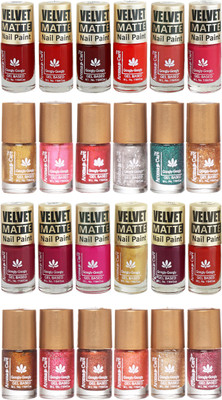 

Aroma Care Velvet Matte and Glitter Nail Paint Combo Set 05 Multicolor(Pack of 12)