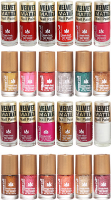 

Aroma Care Velvet Matte and Glitter Nail Paint Combo Set 03 Multicolor(Pack of 12)