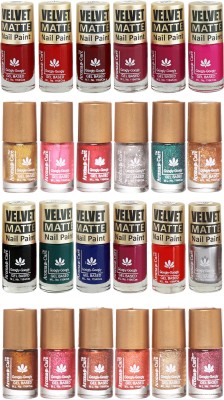 

Aroma Care Velvet Matte and Glitter Nail Paint Combo Set 06 Multicolor(Pack of 12)