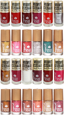 

Aroma Care Velvet Matte and Glitter Nail Paint Combo Set 13 Multicolor(Pack of 12)