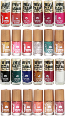 

Aroma Care Velvet Matte and Glitter Nail Paint Combo Set 17 Multicolor(Pack of 12)