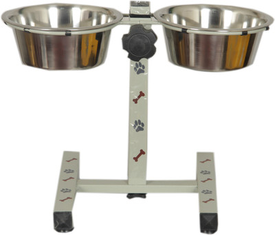 

PET CLUB51 Standard Food Bowl Stand 3000 ml Round Stainless Steel Pet Bowl(3000 ml White)
