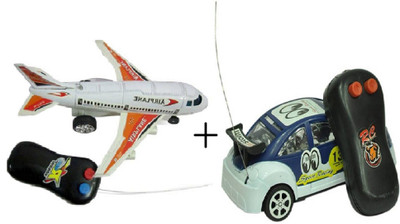 

MN OVERSEAS Remote control Crazy Car with Remote Control Plane(Multicolor)