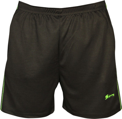 sampy Solid Men Black Gym Shorts