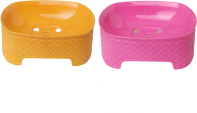 

CSM Set of 2 Soap Cases(Pink, Orange), Orange;pink