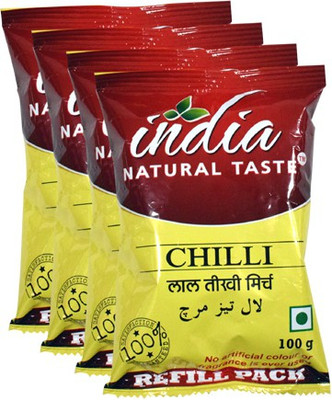 

India Natural Taste Red Chilli Powder pack of 4 units(100 g)