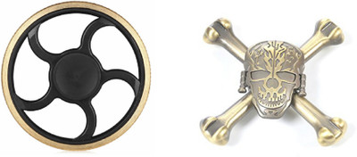 

Montez Shinning Golden Wheel & Skull Bone Metal Fidget Spinner Toy(Multicolor)