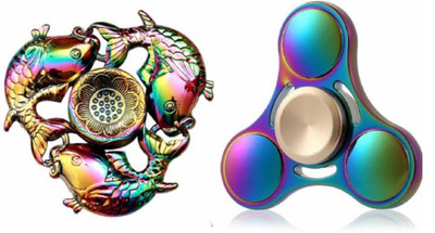 

Krypton Shinning Rainbow Fish Crab & Metal Fidget Spinner Toy (PACK OF 2)(Multicolor)