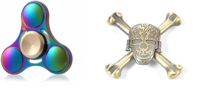 

Montez Shinning Rainbow UFO & Skull Bone Metal Fidget Spinner Toy(Multicolor)