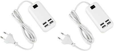 

BB4 PACK OF 2 HIGH SPEED 15W 4 PORTS DESKTOP CHARGER TRAVEL HUB USB Adapter(White)