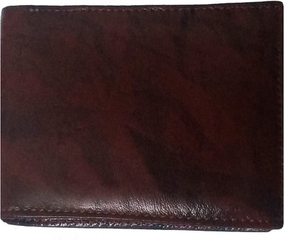 

DIME Men Brown Genuine Leather Wallet(6 Card Slots), Brown glossy