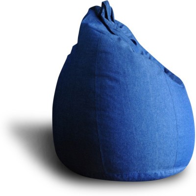 STYLE HOMEZ XXL Premium Collection Classic Denim Teardrop Bean Bag  With Bean Filling(Blue)