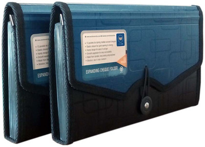 

World One Polypropylene Expanding Cheque Folder(Set Of 2, Blue)