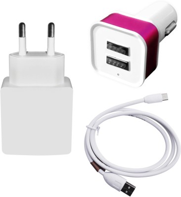 DAKRON Wall Charger Accessory Combo for iBall Andi 5Q Cobalt Solus(White)