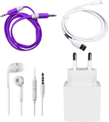 DAKRON Wall Charger Accessory Combo for Intex Aqua Xtreme V(White)