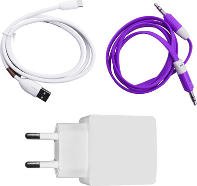 DAKRON Wall Charger Accessory Combo for Oppo R7 Plus(White)